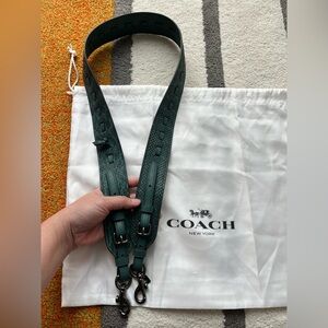 Coach snake skin leather crossbody strap